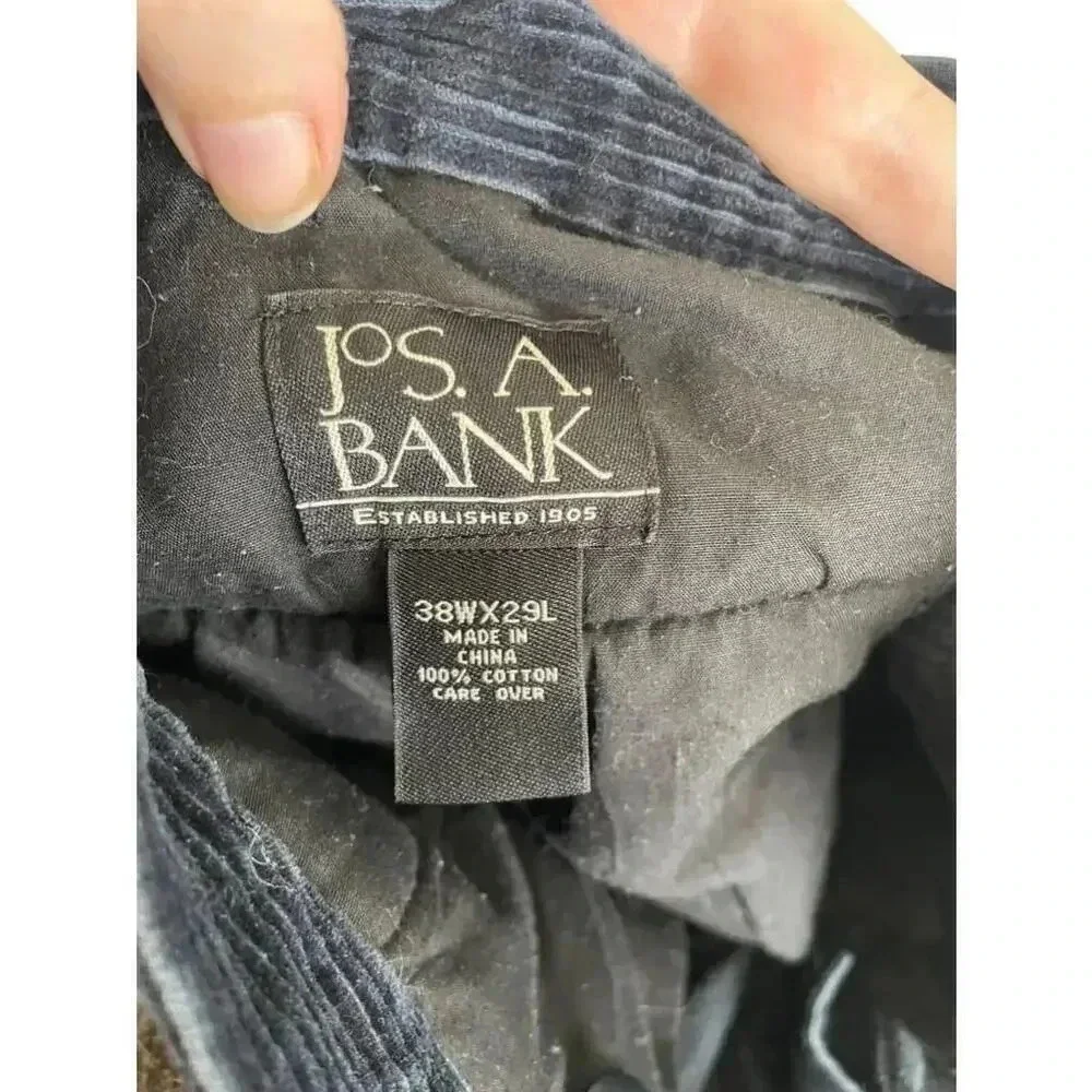 Men's Vintage 90’s Jospeh A Banks Blue Cords Corduroy 38Wx29L Cuffed Pleated 132